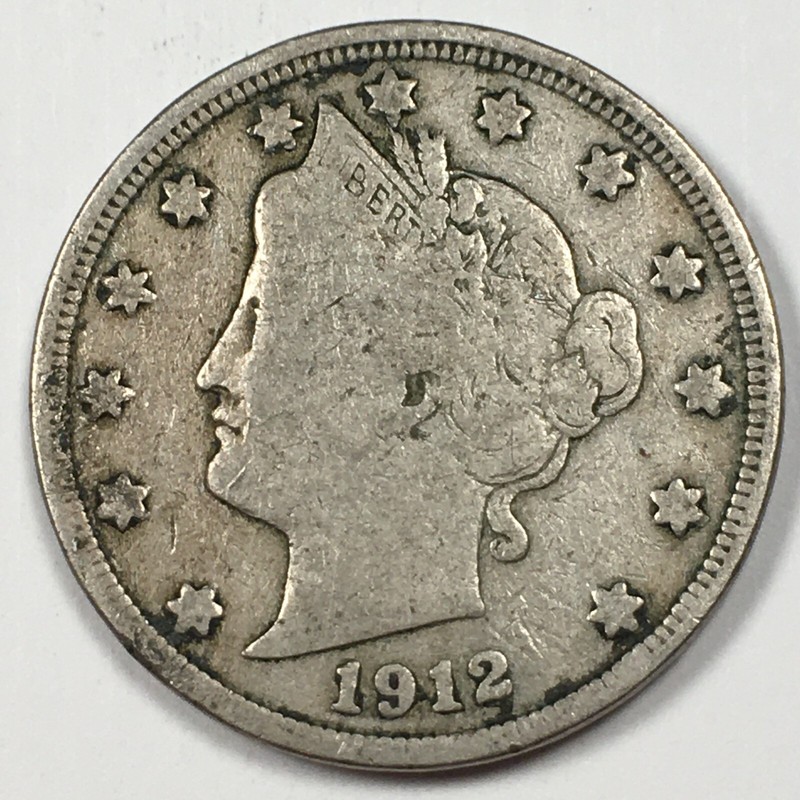 1912 United States Liberty "V" Nickel - Fine (F) KM#112 - 6687-AH