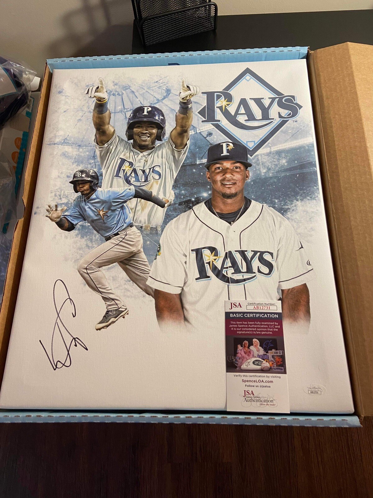 Wander Franco Autographed Signed Tampa Bay Rays / 16x20 Custom Canvas JSA COA Hot 