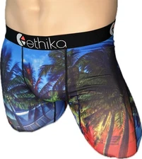 ETHIKA UNIC PRINT Underwear Men's  Boxer Brief Size M MULTICOLOR TAG-LESS blue