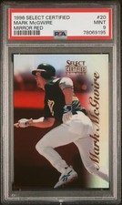 1996 SELECT CERTIFIED MIRROR RED PARALLEL #20 MARK MCGWIRE A'S SP /90 PSA 9 MINT