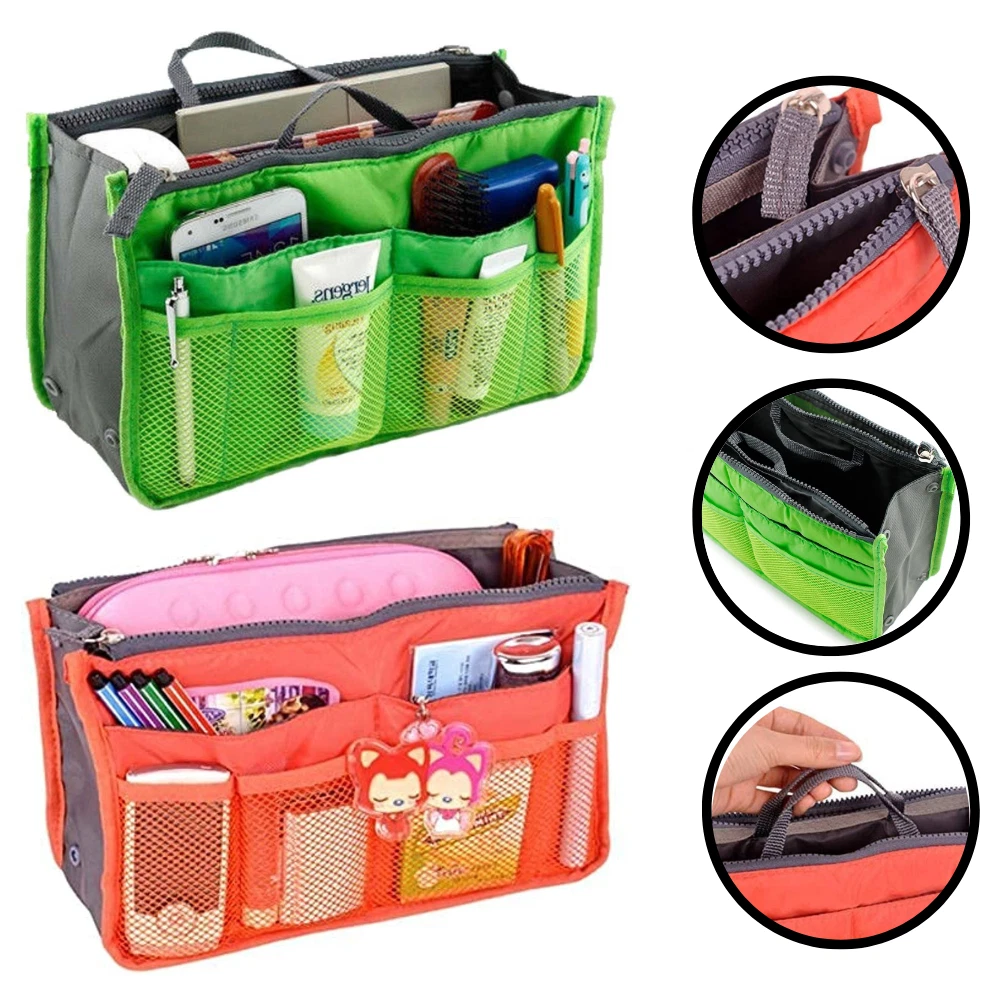 WOMEN LADY ORGANIZER HANDBAG TRAVEL BAG INSERT LINER PURSE