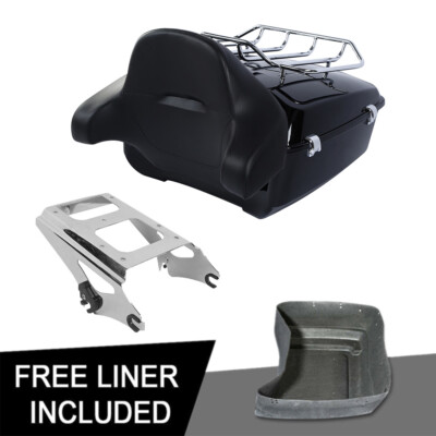 13.7'' King Trunk Pad w/ 2-Up Mount Rack Fit For Harley Road Glide King 09-13