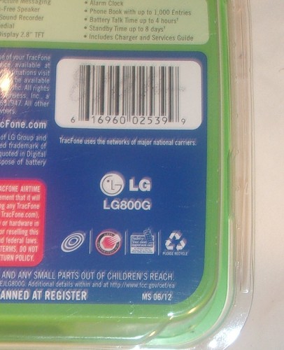 LG PANTALLA TÁCTIL TRACFONE TELÉFONO MÓVIL MODELO LG800G NUEVO EN PAQUETE - Imagen 4 de 4