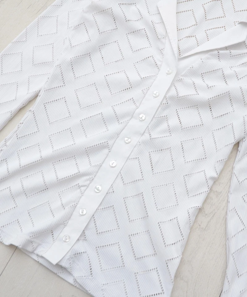 Blusa de Colección NaraCamicie Nara Camicie Blanca Transparente Talla 1 Camisa de Lujo para Mujer Foto 4 de 4