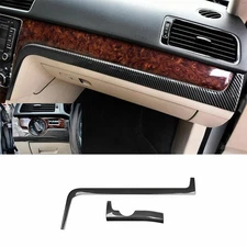 For VW Passat B7 2011-2014 2015 Carbon Fiber Steel Console Instrument Strip Trim
