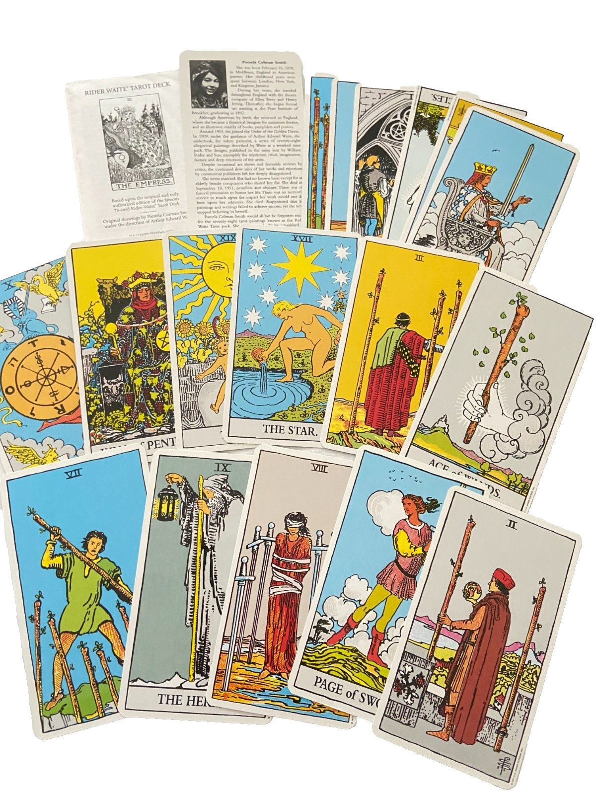 The Rider Waite Tarot Deck 78 Card Deck & 36-Page Booklet w/ Spreadsheet