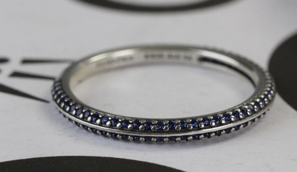 Pandora ME blauer Pavé-Ring Zirkonia Gr. 56 925 Silber 199679C03-56 F2-P56