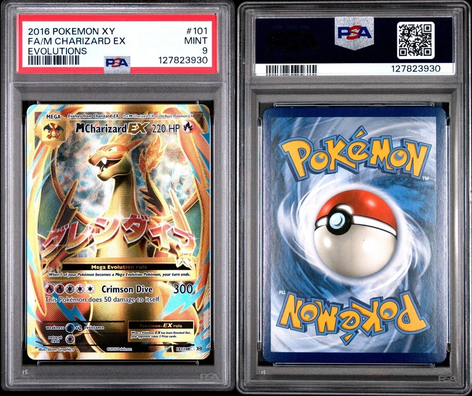 Pokémon TCG XY Evolutions M Charizard EX Full Art Card 101/108 MP PSA 9 MINT - Image 3 of 3