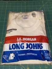 Vintage J.E. Morgan Long Johns Thermal Underwear Long Sleeve Shirt Size L NOS