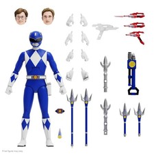 Super7 Mighty Morphin Power Rangers ULTIMATES  Wave 3 - Blue Ranger Action