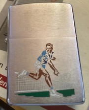 Zippo Rare Man Tennis Player Color Large 1980 Date Code Funky Colors Unused New