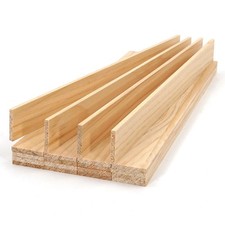 20 Pcs Natural Wood Strips Slats Dowels 1/8 x 1 x 12 Inch