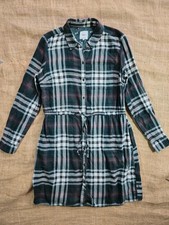 ONLY Dark Academia Plaid Shirt Dress - Green & Burgundy - Size 36 (UK 8)