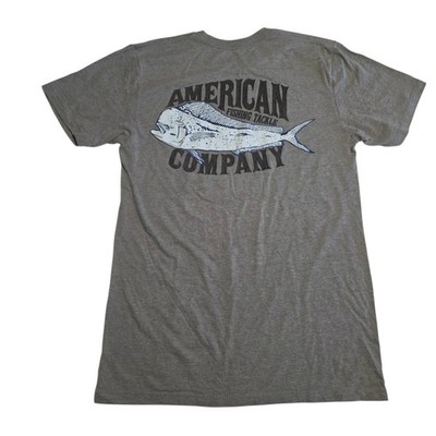AFTCO T-Shirt Dorado Mahi Mahi Fishing American Fishing Tackle Co Gray Small