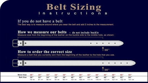 Scarsdale Men's Genuine Full-Grain Cowhide Leather Golf Conchos Dress Belt - Picture 2 of 13