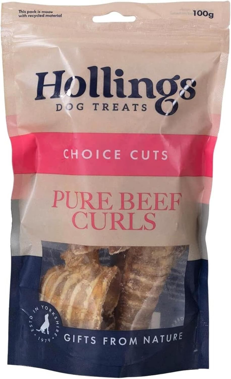 Hollings Beef Curls Dog Treats, All Natural Grain Free & Easily Digestible Air