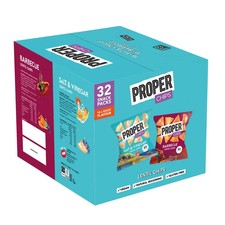 Proper Corn Popcorn BBQ + Salt &Vinegar Mixed Case Crisp Chips Snack Pack 32x14g