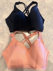 Victoria's Secret Set of 2 Sports Bras 36DDD High Support Molded Black Coral
