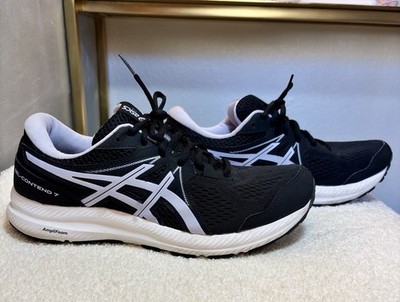 ASICS GEL-Contend 7 Wide women s Black White Running Shoes Cushioned Mesh