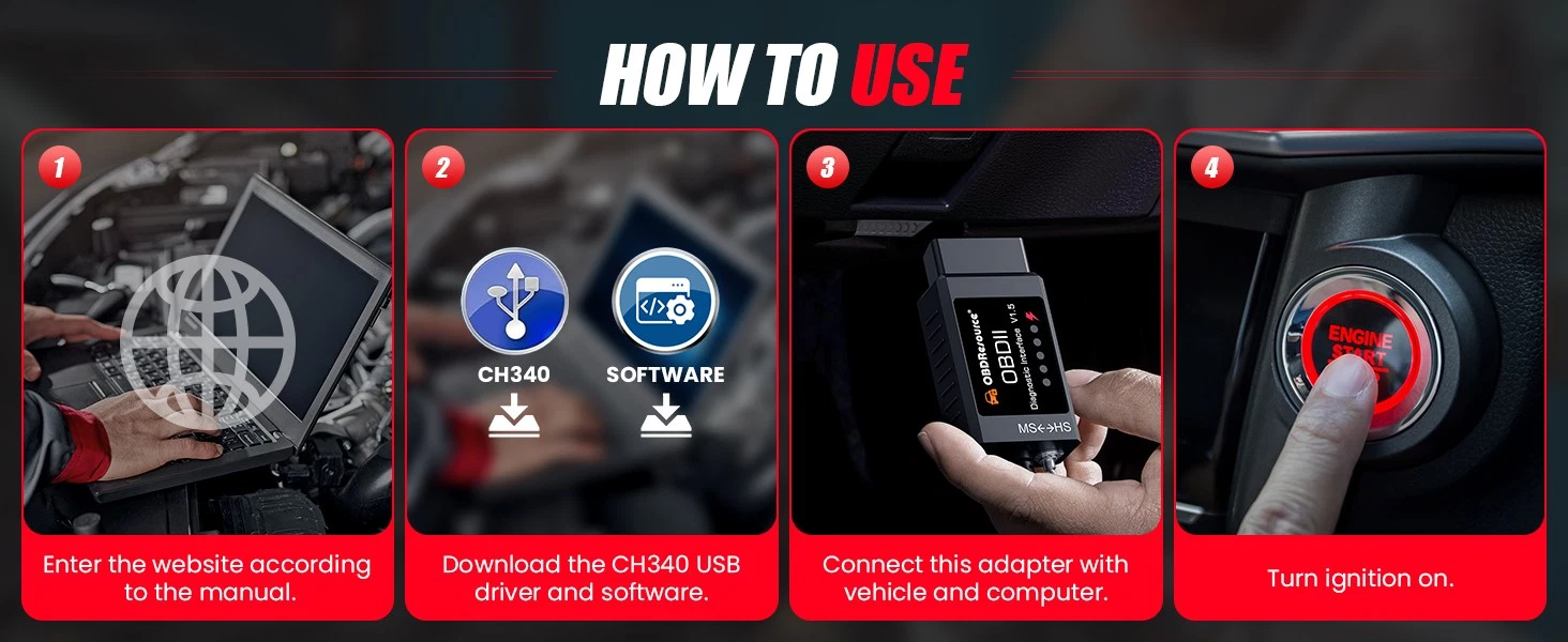 OBDResource F001 USB OBD2 diagnostic adapter product overview and vehicle compatibility
