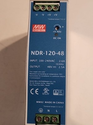 MW MEAN WELL NDR-120-48 48v 2.5A - Warranty & Free Shipping 