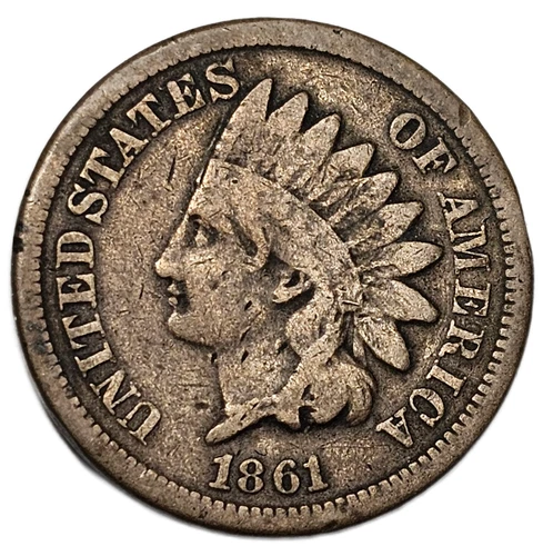 1861 INDIAN CENT VG FREE USA SHIPPING