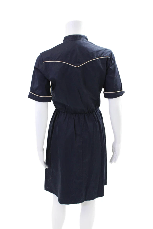 Vestido Paul & Joe Feminino Manga Curta Linha A Azul Marinho Algodão Tamanho EUR 40 - Imagem 3 de 4