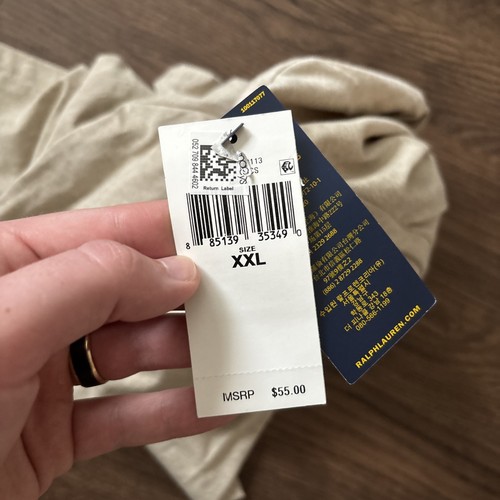 Polo Ralph Lauren Short Sleeve Tee Beige Classic Fit T-Shirt Chest Pocket $55 - Picture 10 of 10