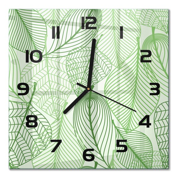 Stilvolle Wanduhr Mit FließEnden Zeigern BläTtermuster Schwarze Zeiger 30X30 Cm-image