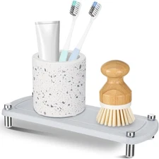 Sink Caddy, Instant Dry Bathroom Kitchen Sink Organizer, Water Absorbing Stone T