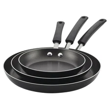 Farberware Easy Clean 3 Piece Aluminum Nonstick Frying Pan Set, Black