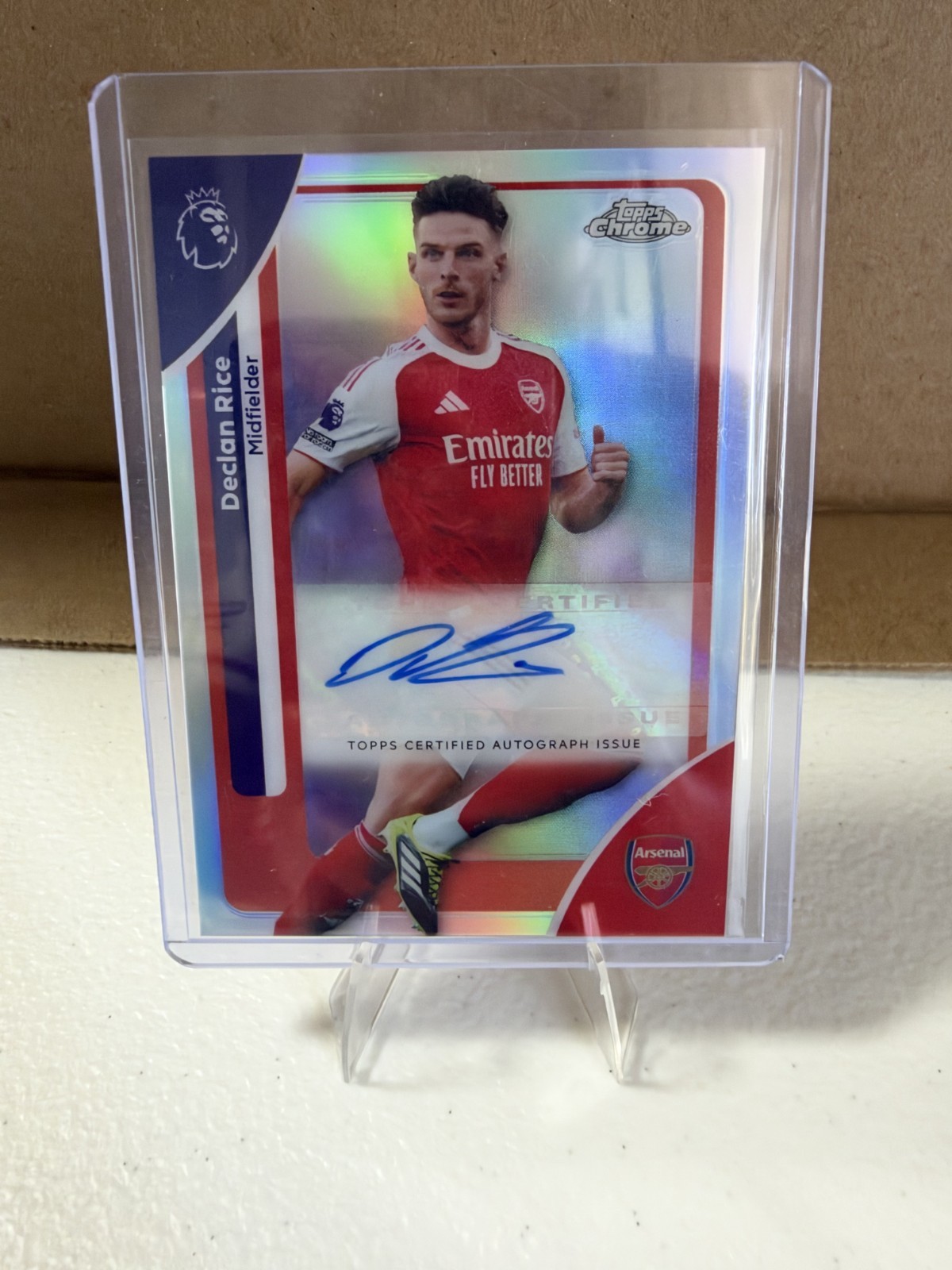 2026 Topps Chrome Premier League Declan Rice Auto #CA-DR Arsenal