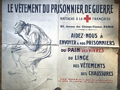 Forain Rare Original Poster The Prisoner of War's Clothing 1916 80x106cm