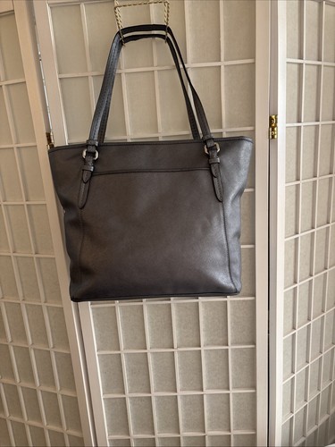 Borsa Coach Peyton con zip in pelle di peltro metallizzato incrociata con portafoglio abbinato - Foto 2 di 13
