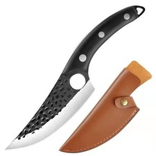 Butcher Knife Hand Forged Boning Knife with Sheath, Viking Knife, Japanese Kn...