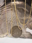 AU 750 YELLOW GOLD FANCY TWIST LINK NECKLACE - LENGTH : 45 CM