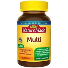 Nature Made Multivitamin 130 Count with Iron & Vitamin D3 for Daily Support