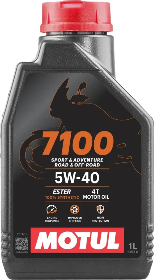 MOTUL Huile moteur 7100 5W40 moto sport route cross enduro 100% synthèse 1 litre - Photo 1/1