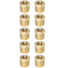 10 Pack XFITTING 1/2" Male x 1/4" Female NPT Hex Reducer Bushing, Lead Free