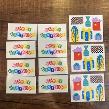 Vtg 1995 Mrs. Grossman's Stickers HAPPY BIRTHDAY & GIFTS Lot Of  11 Sheets