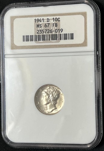 🔥1941-D Mercury Dime NGC MS67FB - OLD HOLDER PQ BLAZER!!!🔥