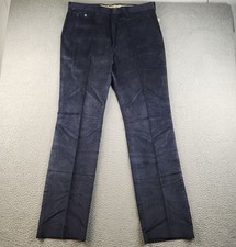 VTG Corduroy Unfinished Hem Navy Blue Slacks Dress Pant 38 Long NWT Deadstock