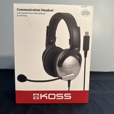 NIB Koss SB-45 Over Ear Headset for Gaming Communication USB Plug Flexible Boom