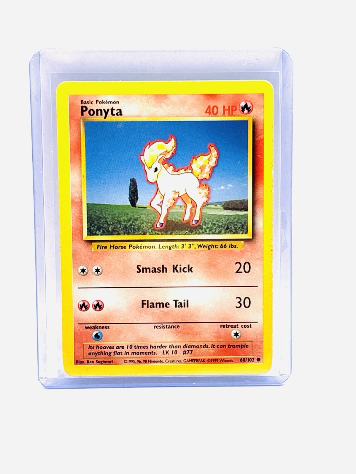 PONYTA - 60/102 - Base Set - Pokemon Card - LP