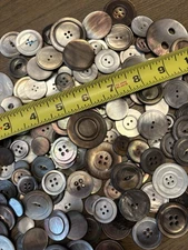 100+ 1 Pound Abalone Smokey Mother Pearl MOP Buttons Lot, 1 3/8" - 1/2" Crafts