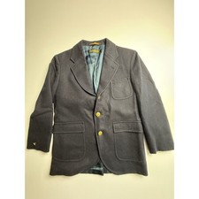 Brooks Brothers Boys Department Blazer Navy Wool Gold Buttons Made in USA