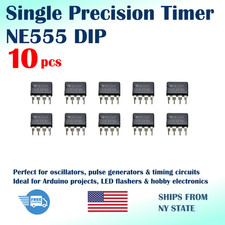 10 Pcs NE555 DIP-8 High Precision Oscillator Timer Pulse IC 555 Chip US Ship