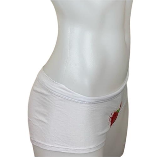 Heaven Scent Intimates White Panty LARGE Boyshort Strawberry Perfume Cotton NEW - Picture 5 of 7