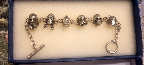 Lucas Films  Sterling Silver Star Wars charm Bracelet 6 Charms