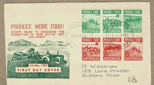 Australia 1953 WW Wide World Produce Food  FDC Cover in Strips 3